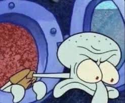 Angry staring Squidward meme template ...