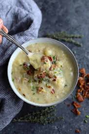 Creamy Potato Leek Soup With Bacon The Real Food Dietitians Recipe Creamy Potato Leek Soup Leek Soup Potato Leek Soup