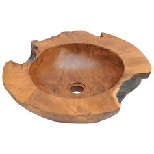 retro art solid teak wood basin wash