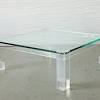 Mid century modern lucite and brass glass top coffee table 6908. 1