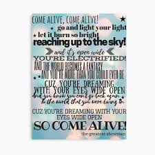 Motivated by the creativeness of p.t. Come Alive Lyrics Bokeh The Greatest Showman Photographic Print By Samanthalee33 Redbubble