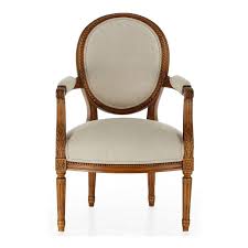 Les chaises louis xvi sont reconnaissables par la structure en bois et l'assise capitonnée tout comme son dossier. Fauteuil Louis Xvi Tissu Beige Monceau