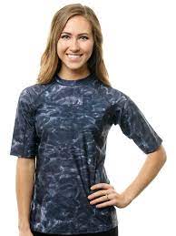 Aqua Design Aqua Design Womens Relaxed Fit Short Sleeve Sun Protection Rashguard Swim Surf Snorkel Shirt Walmart Com Swim Shirts For Women Rash Guard Shirt Rash Guard Women