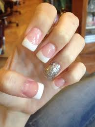 Acrylic Nails French Tip Glitter Pink And White With Images