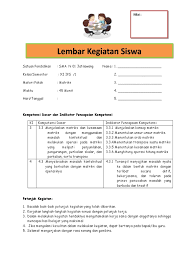 Agar kalian dapat belajar dengan mudah pada kesempatan kali ini akan admin bagikan materi matematika kelas ix sma. Lks Matriks 2
