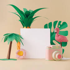 Simply place this exotic beauty near a window and watch the growth take off. Palm Tree Pineapple And Flamingo Made Of Paper On Beige Background Noun Project