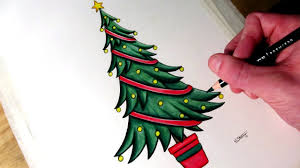 How To Draw A Christmas Tree Youtube
