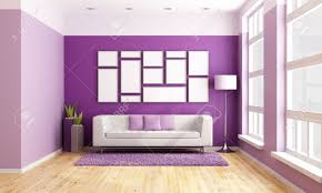 Home home wohnzimmer in lila gestalten: Helles Wohnzimmer Mit Modernen Couch Lila Wand Und Grossen Holzernen Fenster Rendering Lizenzfreie Fotos Bilder Und Stock Fotografie Image 23081396