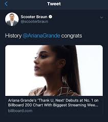 ariana grandes thank u next debuts at no 1 on billboard