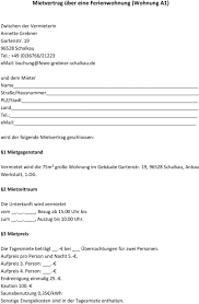 Der mieter hat die ausstehende miete für diese monate innerhalb von zwei jahren zu zahlen. Mietvertrag Uber Eine Ferienwohnung Wohnung A1 Pdf Free Download