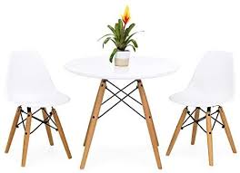 Amazon Com Best Choice Products Kids Mid Century Modern Dining Room Round Table Set Mid Century Modern Dining Room Modern Dining Room Round Table And Chairs