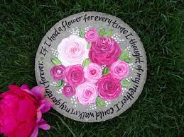 Mother S Day Gift Pink Peonies Stepping Stone Memorial Etsy Mother Memorial Gifts Memorial Gifts Unique Gifts For Mom