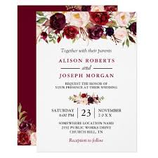 Watercolor Burgundy Red Floral Rustic Boho Wedding Invitation Zazzle Com Wedding Invitations Boho Floral Wedding Invitations Wedding Invitations Rustic