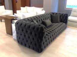 And while we're on the subject, modern chesterfield sofas offer up plenty of variations too, including sleeper chesterfield sofas and. Black Fabric Modern Chesterfield Style Sofa Interior Design