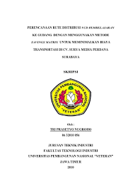 Kreator cv stwórz i pobierz cv w 5 minut. Top Pdf Perencanaan Rute Distribusi Triplek Plywood Ke Gudang Dengan Menggunakan Metode Savings Matrix Untuk Meminimalkan Biaya Transportasi Di Cv Aria Duta Panel Surabaya 123dok Com