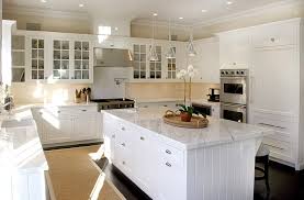Additionally, the white finish helps make it look lighter/less heavy, making it easier to apply on small kitchen spaces. Beadboard Cabinets Transitional Kitchen Elsa Soyars
