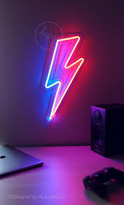 Bowie Lightning Bolt Led Neon Sign David Bowie Sign In 2021 Neon Sign Bedroom Neon Room Led Neon Signs