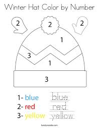 Frosty the snowman coloring page. Winter Hat Color By Number Coloring Page Twisty Noodle