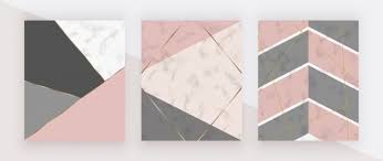 Pink and gray marble print art board print. Premium Vector Geometric Cover With Pink Grey Triangular Shapes Golden Lines On The White Marble Texture