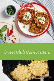 Sweet Chili Corn Fritters Recipe Vegetarian Side Dishes Fritters Sweet Chili