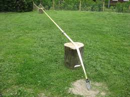 Um die slackline am boden (rasen) zu befestigen, habe ich bodenanker vergraben (das reindrehen hat nicht funktioniert). Slackline Sifa Spielplatzprufer