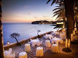 Palm Terrace Wedding Venue In Dubrovnik With Stunning Sea View And View On Old Town Croatia Wedding Croatia Hotels Croatian Wedding Venues