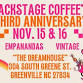 Backstage Coffee’s Three Year Anniversary event image