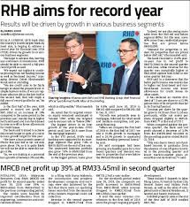 Loan service in petaling jaya, malaysia. Rhb Eyes Record Year In 2018 Pressreader