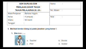 100+ soal uas/pat bahasa inggris kelas x semester genap k13. Soal Pat Bahasa Inggris Kelas 4 Sd Semester 2 Tahun 2021 Beserta Jawabannya Info Pendidikan Terbaru