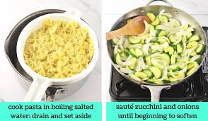 Add garlic and sauté until golden, 1 to 2 minutes. Farfalle Pasta With Zucchini Spinach And Tomatoes Now Cook This