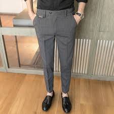 Men smart casual look, men's men's style dress pants feature a stylish straight modern fit designed with comfort, fit and style in mind. 2021 Yasuguoji New Style 2020 Fashion Male Spring Stripe Business Trousers Mens High Quality Pure Cotton Leisure Suit Pants Men From Oott 38 71 Dhgate Com