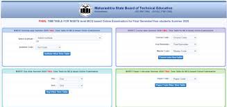 Msbte Time Table Summer 2021 Msbte Org In Polytechnic Diploma Mcq Based Exam