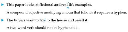 Unnecessary Or Missing Hyphen