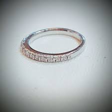 Silver Tone Wedding Band Ring Beautiful Silver Tone Wedding Band Or Minimalist Ring With 14 Crys With Images Wedding Ring Bands Gold Wedding Band White Gold Wedding Bands