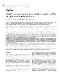 Pdf Effective Weight Management Practice A Review Of The Lifestyle Intervention Evidence