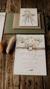 Rustic Wedding Invites With Floral Wreaths And Modern Calligraphy Fonts Boho Wedding Invit Wedding Invitations Boho Rustic Invitations Wedding Invitations Diy