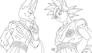 Simple dragon ball z coloring page : Beerus And Goku Coloring Page Anime Coloring Pages