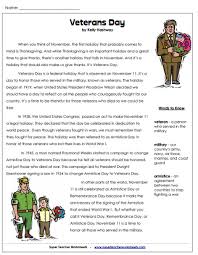 Speeches for veteran's day are common, but these five facts about veteran's day will gi. Veterans Day Worksheets