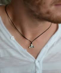 Whale Tail Necklace For Men Men S Necklace With A Silver Etsy Men S Necklace Whale Tail Necklace Men Necklace