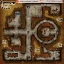 Map 91 Dwarven Vault Elven Tower Adventures Dungeon Maps Fantasy Map Map