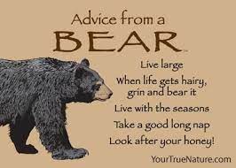 We have a giant fossilized cave bear skeleton positioned on her hind legs so she's rearing up. Look After Your Honey Advice From A Bear Magnet 3 75 Usd Your True Nature Bear Quote Bear Bear Spirit Animal