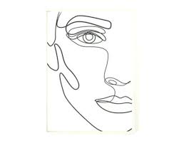 Visage Abstrait Dessin Au Trait Imprimable Affiche D 39 Art Forme Feminine Une Ligne Art Impression De Visag Dessins D Art Au Crayon Art Minimaliste Dessin