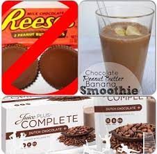 Chocolate Peanut Butter Banana Smoothie With Juice Plus Complete Mjeffrey Juiceplus Com Peanut Butter Banana Peanut Butter Banana Smoothie Juice Plus