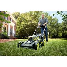 Greenworks 80v 21 inch cordless push lawn mower, includes two 2ah batteries and charger, glm801601. Ryobi 40v Brushless 20 In Cordless Walk Behind Self Propelled Lawn Mower With 6 0 Ah Battery Charger Ry401120 Y The Home Depot