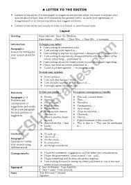 I was listening to npr on the way home from work, listening to a conversation about the redux, or reimagining of early 20th century films due to the behavior toward groups of people. The Letter To The Editor Esl Worksheet By Joy Grant