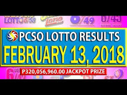 Pcso Lotto Results January 13 2018 6 58 6 49 6 42 6d Swertres Ez Lotto Results Lotto Jackpot