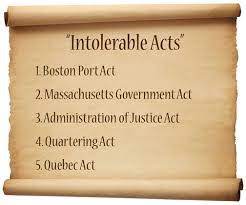 Intolerable Acts Webquest Alex C