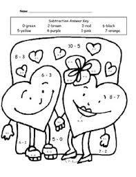 Watch the image appear before your very eyes by following the color code. Valentine S Day Color By Number Addition And Subtraction Worksheets Teaching Resources Tpt