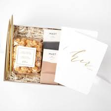 While wedding gifts are easy to figure out thanks to their registry, the engagement phase can be harder. Engagement Celebration Gift Box Foxblossom Co