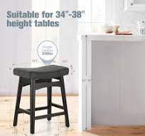 Amazon.com: Erste!Bravo Black Solid Wood Bar Stools Set of 3 ...